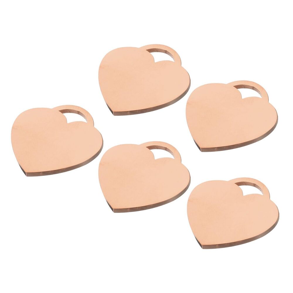8665 Heart Side Pendants Mini Charm Bracelet Rose Gold Stainless Steel